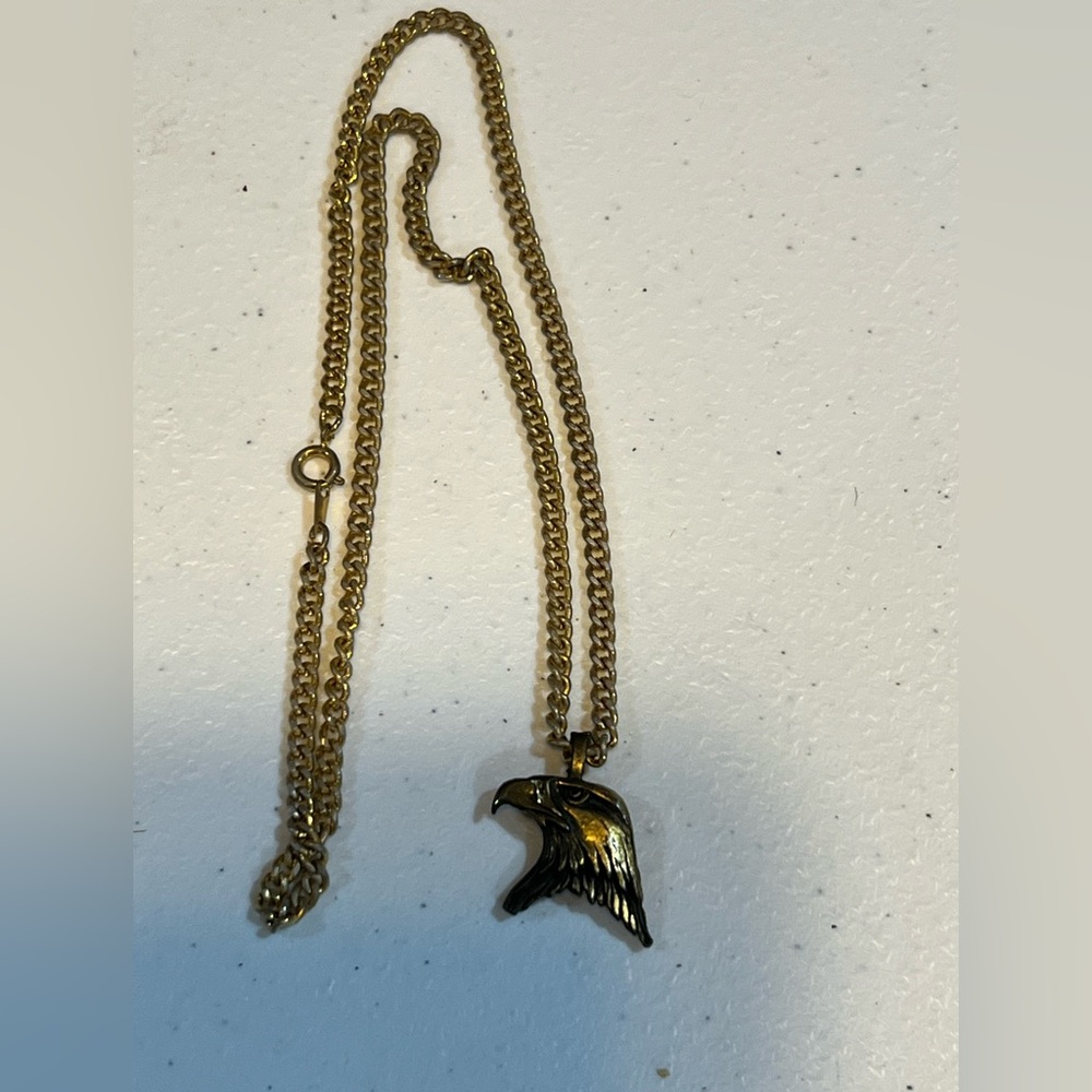 Vintage Gold Eagle Pendant Necklace